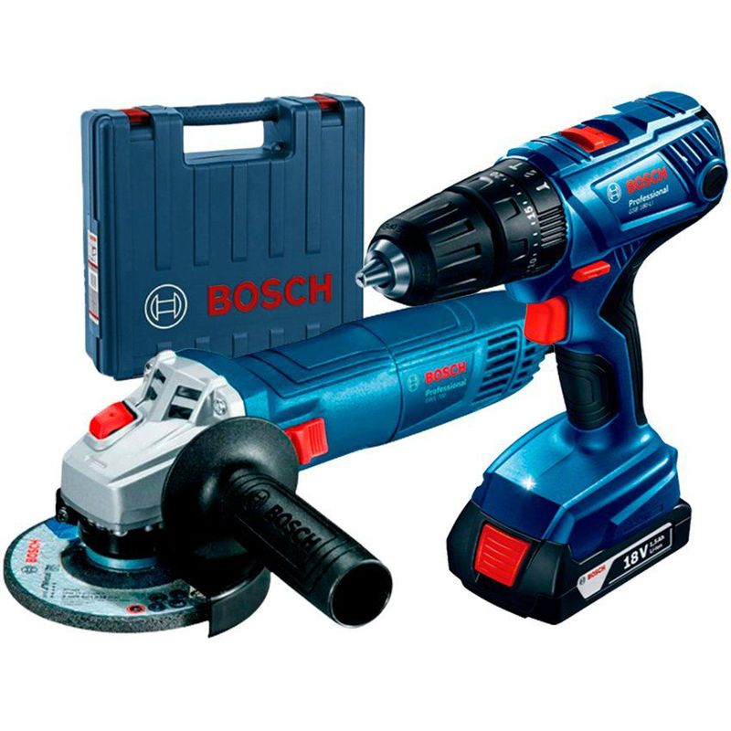 BOSCH - Taladro bosch gsb 180-li 18v + esmeril gws 700 + 1 bat +1 mp