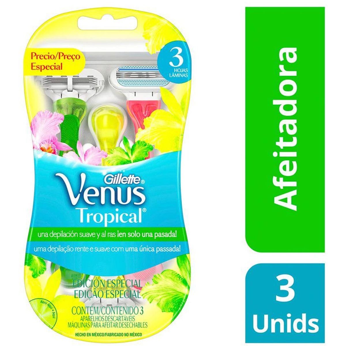 GILLETTE - Gillette venus máquina para afeitar tropical 3 unidades