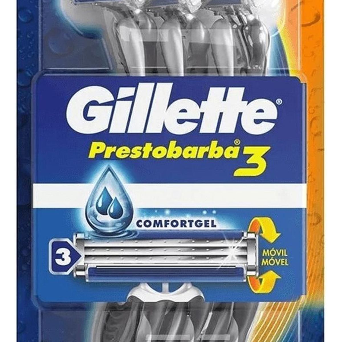 GILLETTE - Gillette prestobarba3 máquinas desechables gel 6 unidades