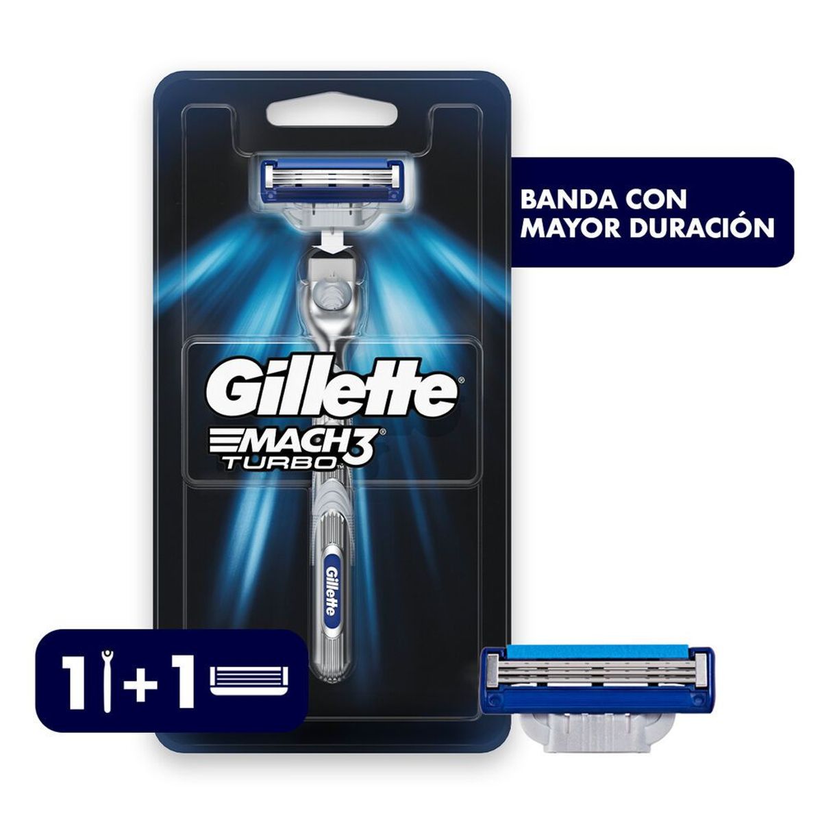 GILLETTE - Gillette Mach3 Turbo Máquina Recargable + Cartucho