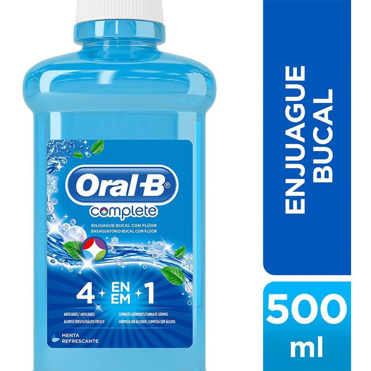 ORAL B - Oral b enjuague bucal con flúor complete 4 en 1 500ml
