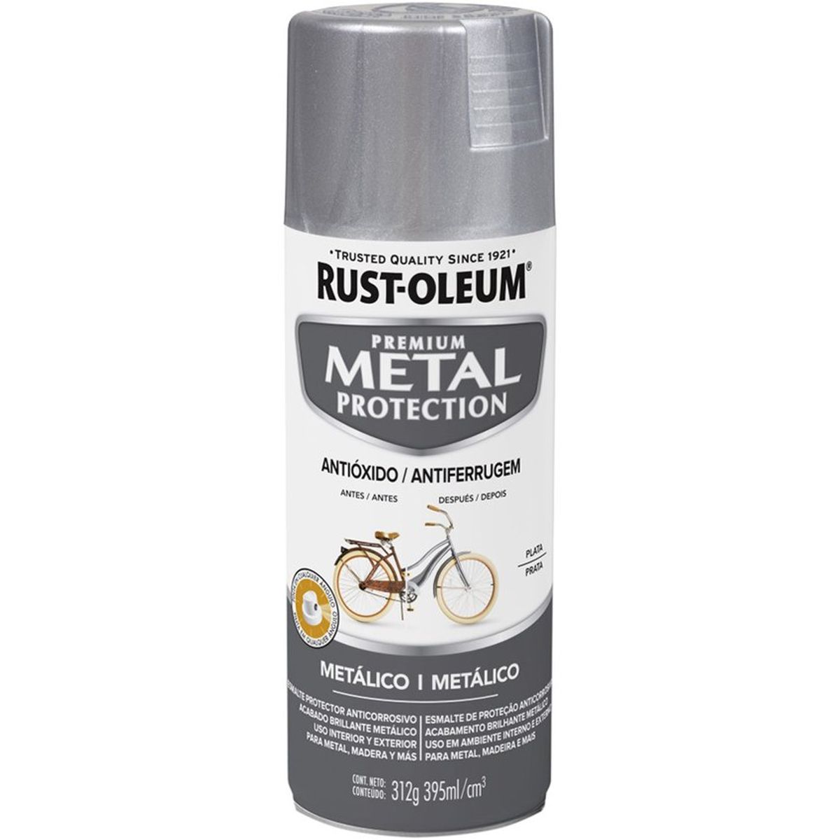 RUST OLEUM - Aerosol anticorrosivo metal protection metálico plata 312g