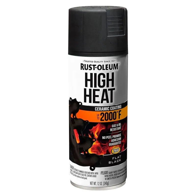 RUST OLEUM - Aerosol spray automotive alta temperatura negro mate 340g