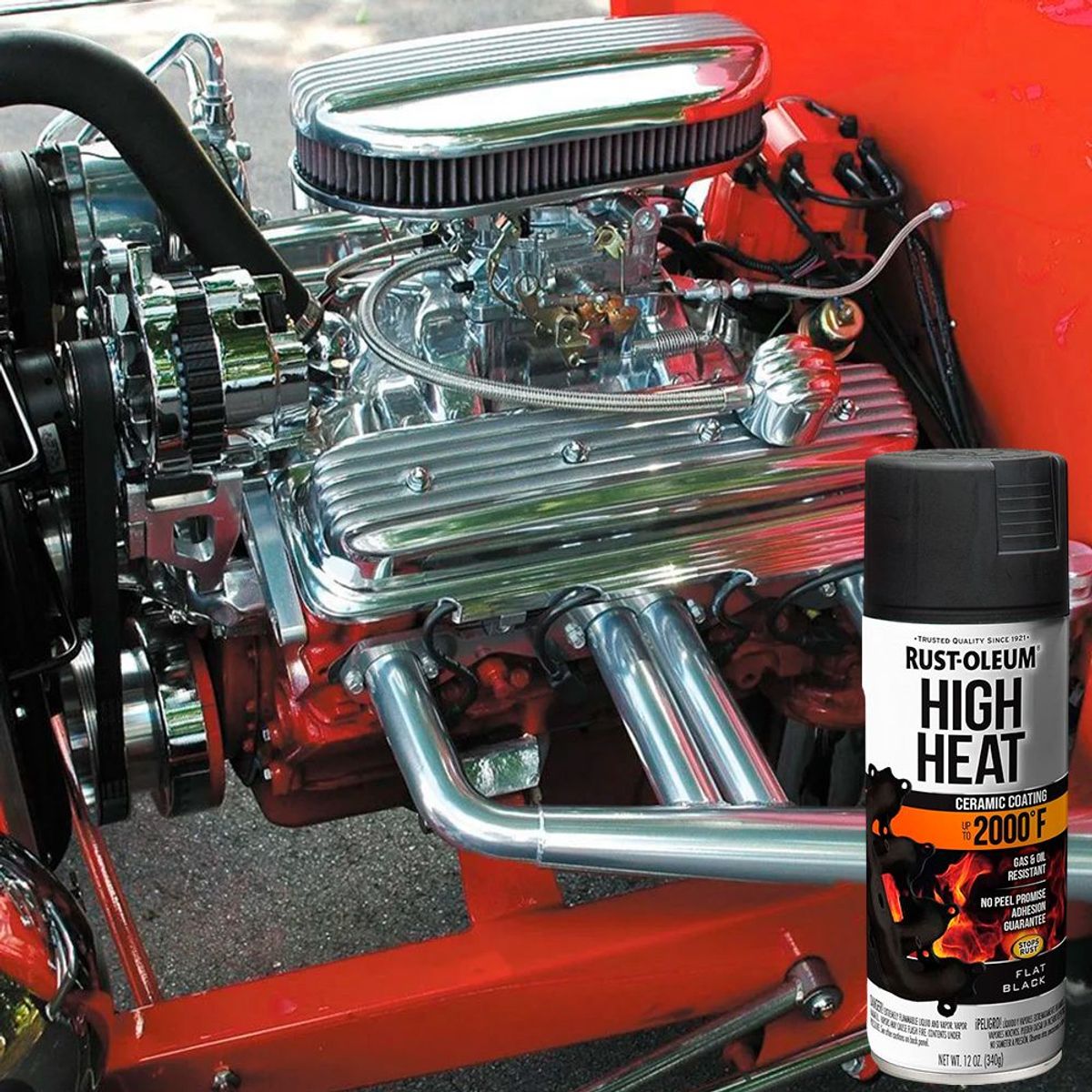 RUST OLEUM - Aerosol spray automotive alta temperatura negro mate 340g