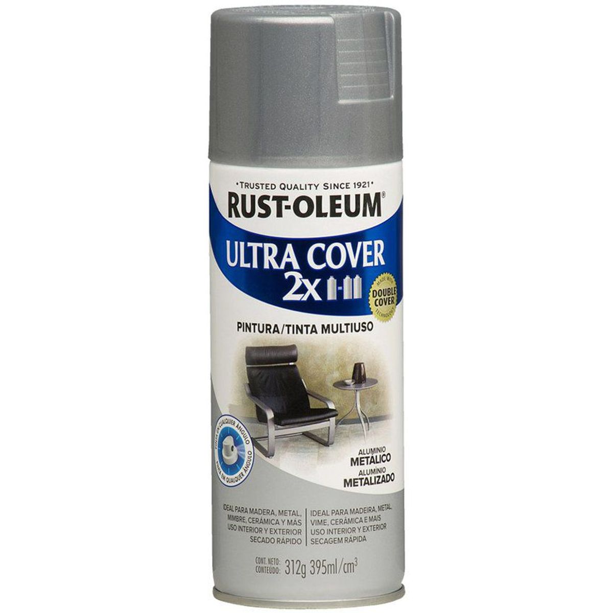 RUST OLEUM - Aerosol multiusos ultra cover 2x aluminio metálico 312g
