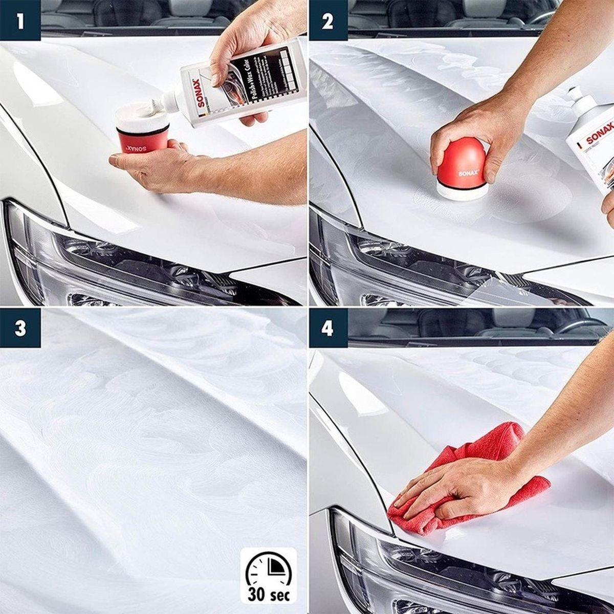 SONAX - Sonax cera polish + wax color blanco 500ml