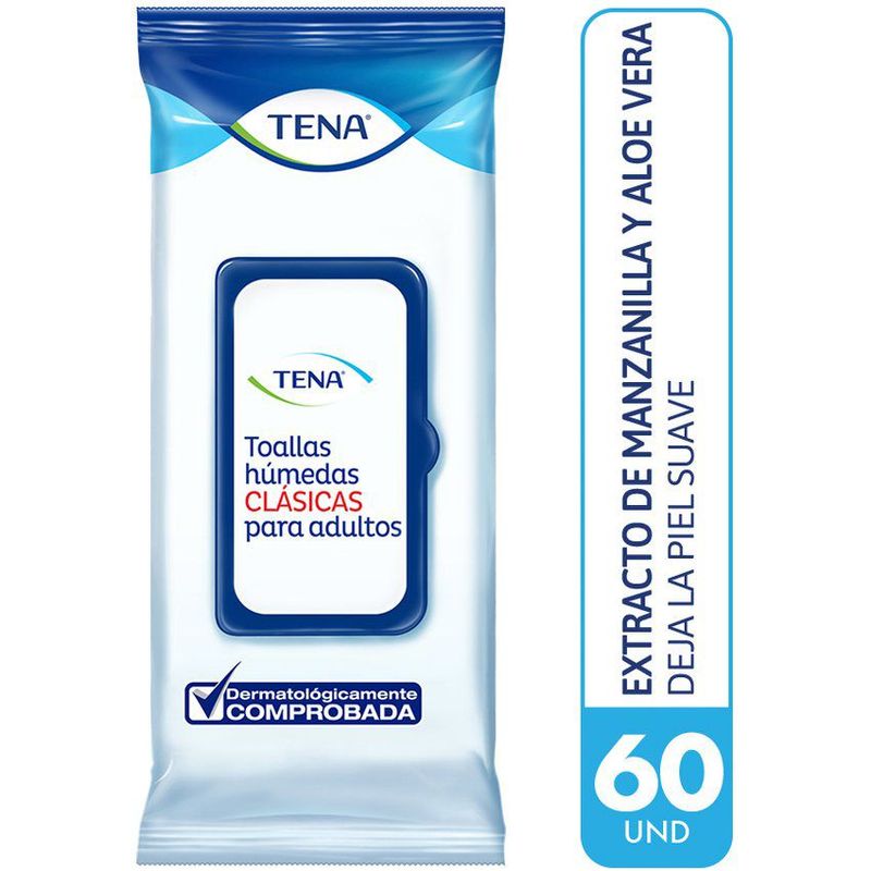 TENA - Toallas húmedas para adultos tena clásicas paquete 60 und