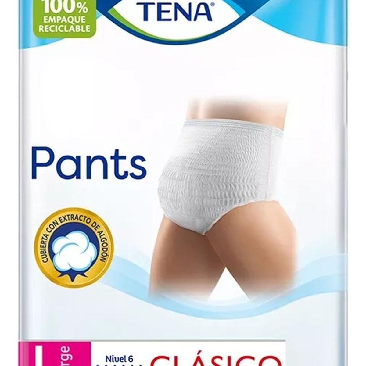 TENA - Ropa interior desechable adultos tena pants clásico l 8un