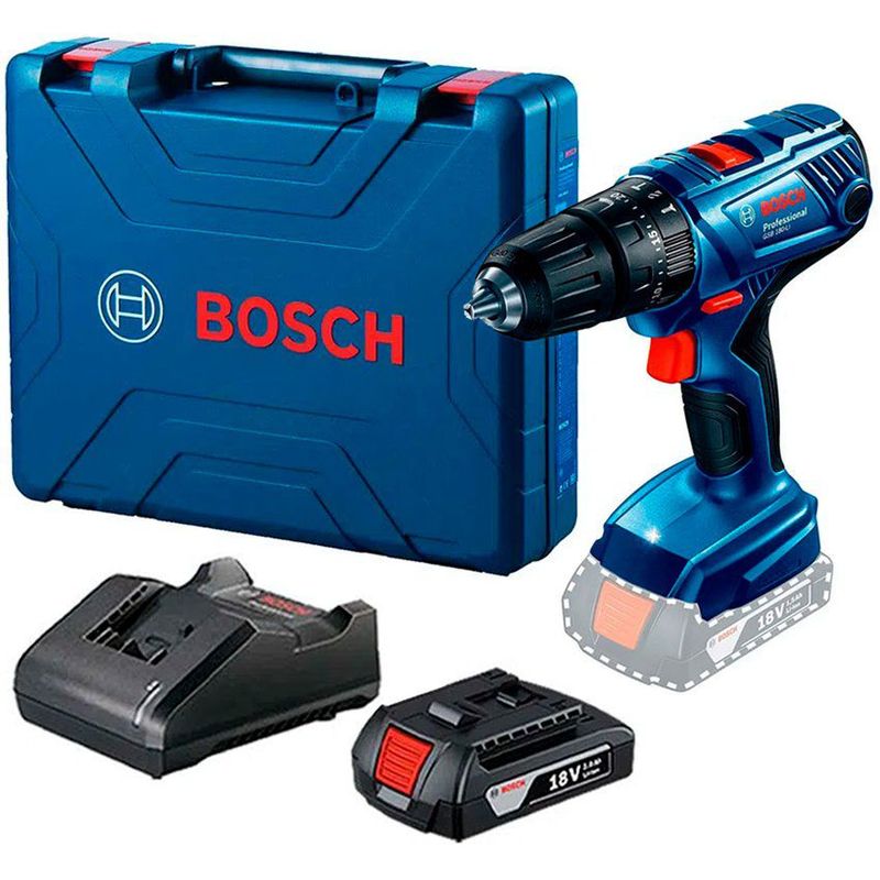 BOSCH - Taladro percutor 18v bosch gsb 180-li + batería + maletín