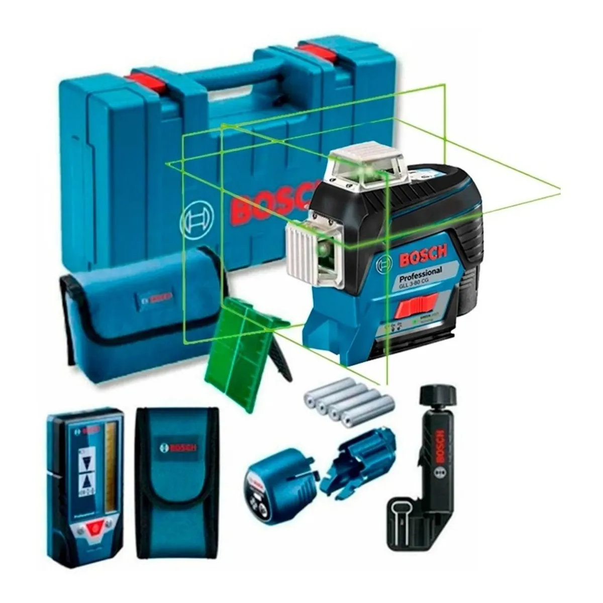 BOSCH - Nivel Láser Verde Bosch GLL 3-80 CG 360° Bluetooth Receptor
