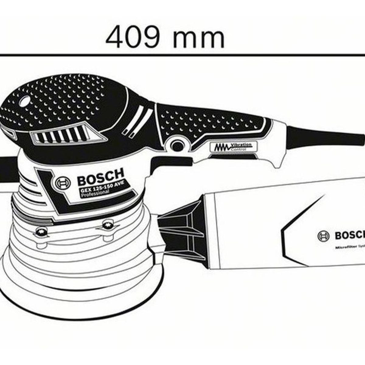 BOSCH - Lijadora excéntrica bosch gex 40-150 400w diámetro 150 mm