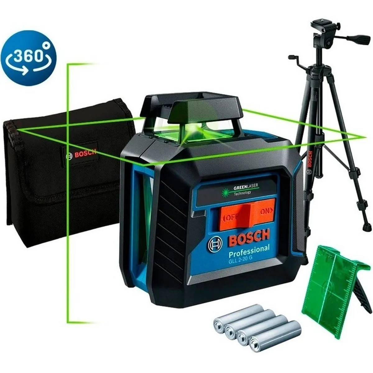 BOSCH - Nivel láser líneas cruzadas verde bosch gll 2-20 g 360º