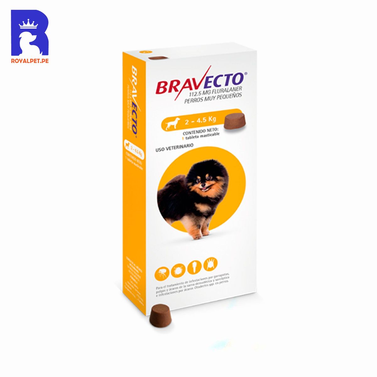 BRAVECTO - Antipulga para perro Bravecto 112,5 Mg 2-4.5 Kg