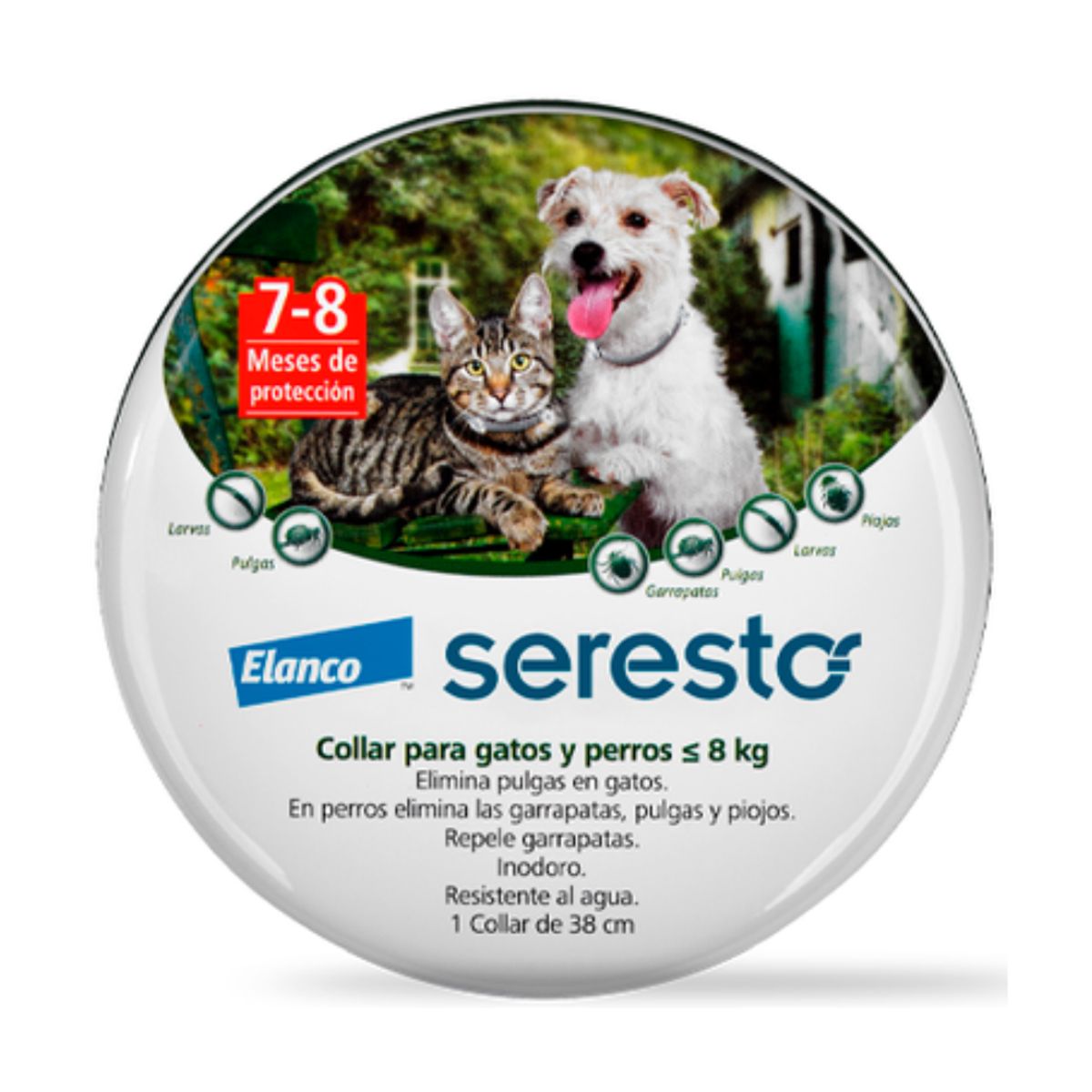SERESTO - Collar Seresto antipulgas para perros y gatos 8 kg a menos