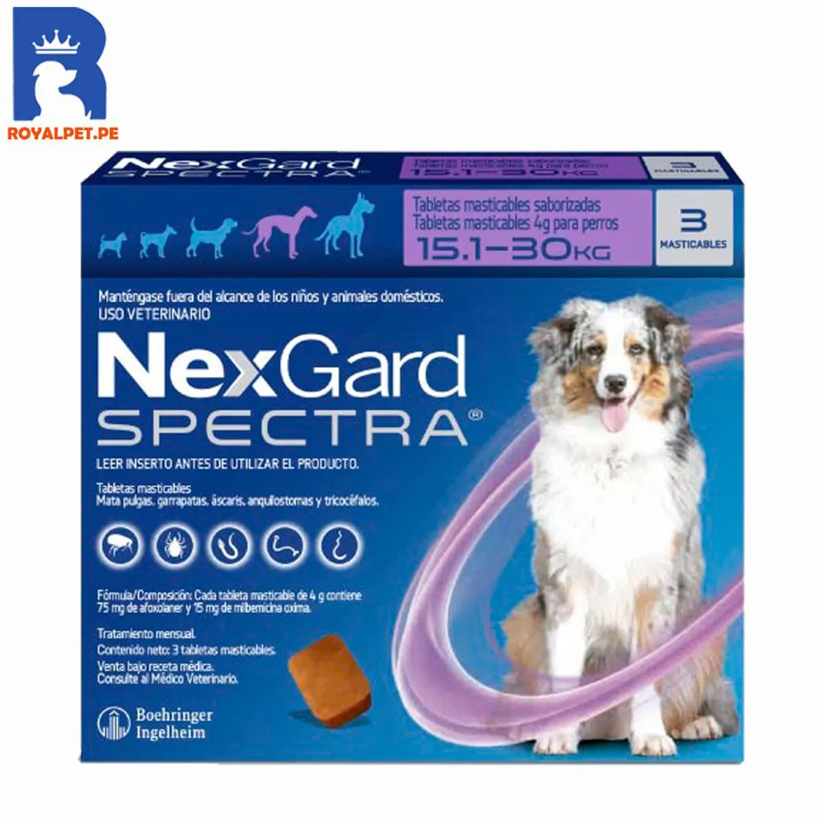 NEXGARD - Antipulgas Nexgard Spectra Perros 15-30 Kg X3 Tabletas