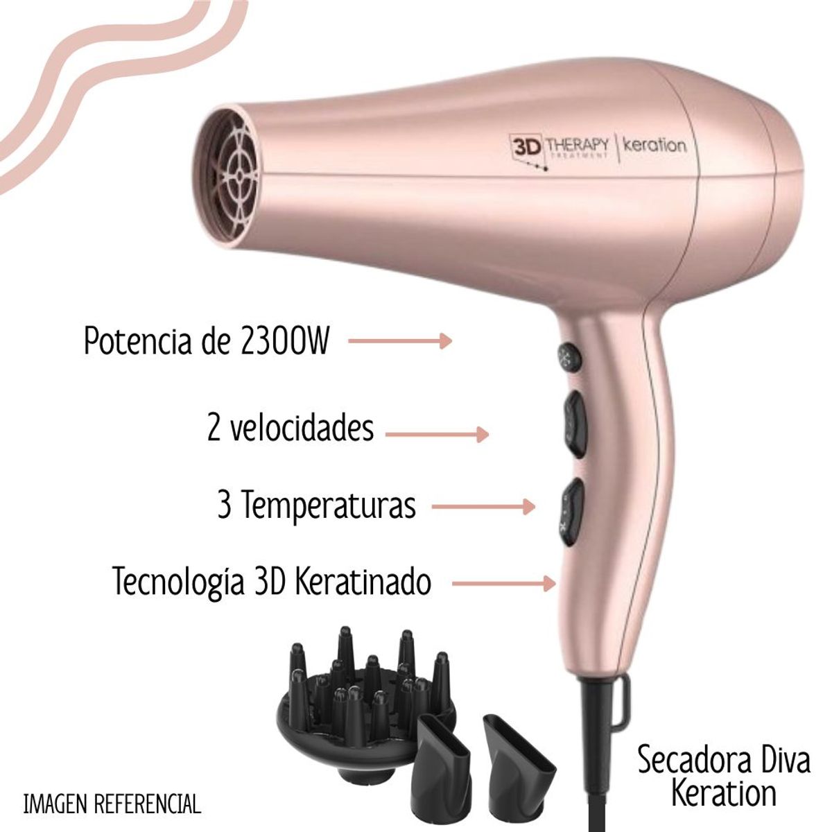 GAMA - Secadora de Cabello Profesional Gama Keration Therapy 3D