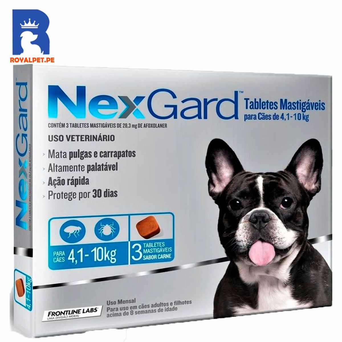 NEXGARD - Antipulgas Para Perros Nexgard 4-10 Kg  x3 Tabletas