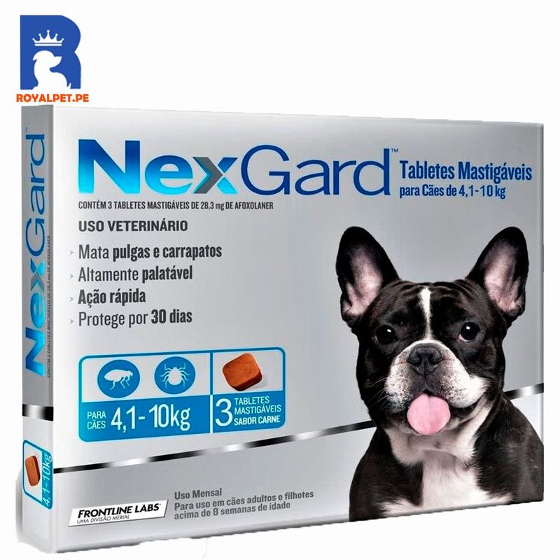 NEXGARD - Antipulgas Para Perros Nexgard 4-10 Kg  x3 Tabletas