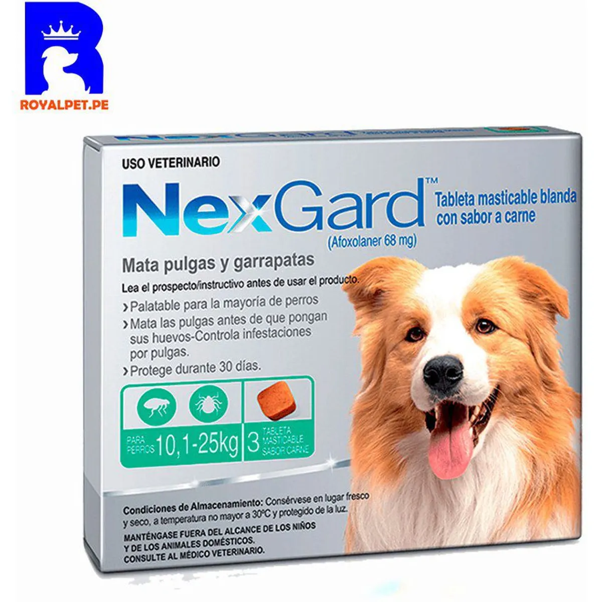 NEXGARD - Antipulgas Para Perros Nexgard 10-25Kg  X3 Tabletas