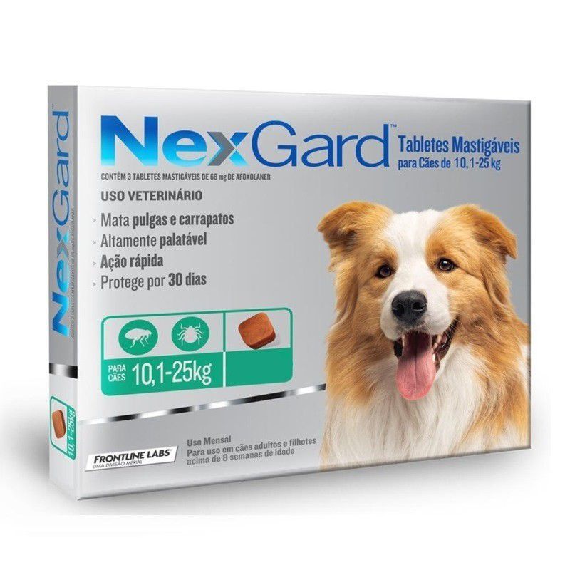 NEXGARD - Nexgard Antipulgas Masticable  1 Tableta 68 mg 10.1 - 25 kg