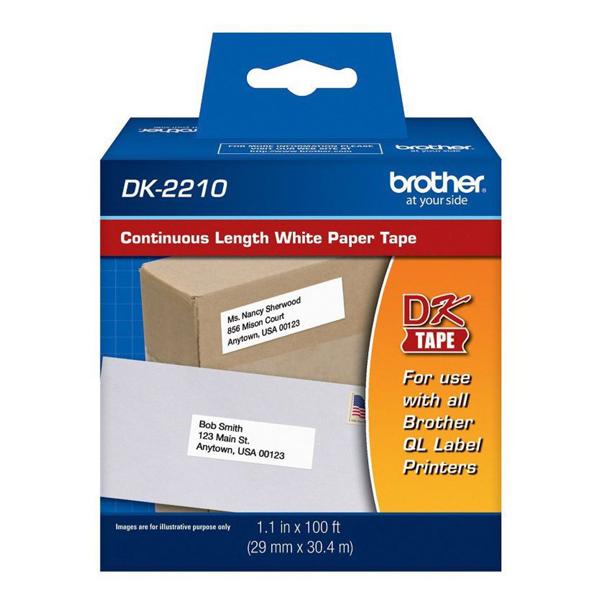 BROTHER - Cinta brother dk-2210 (29mm x 30.4 m), rollo continuo