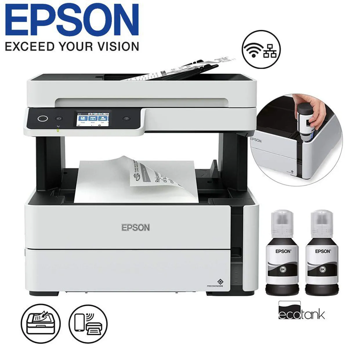 EPSON - Impresora Epson ET-M3170 Monocromatica Wifi  Red  ADF