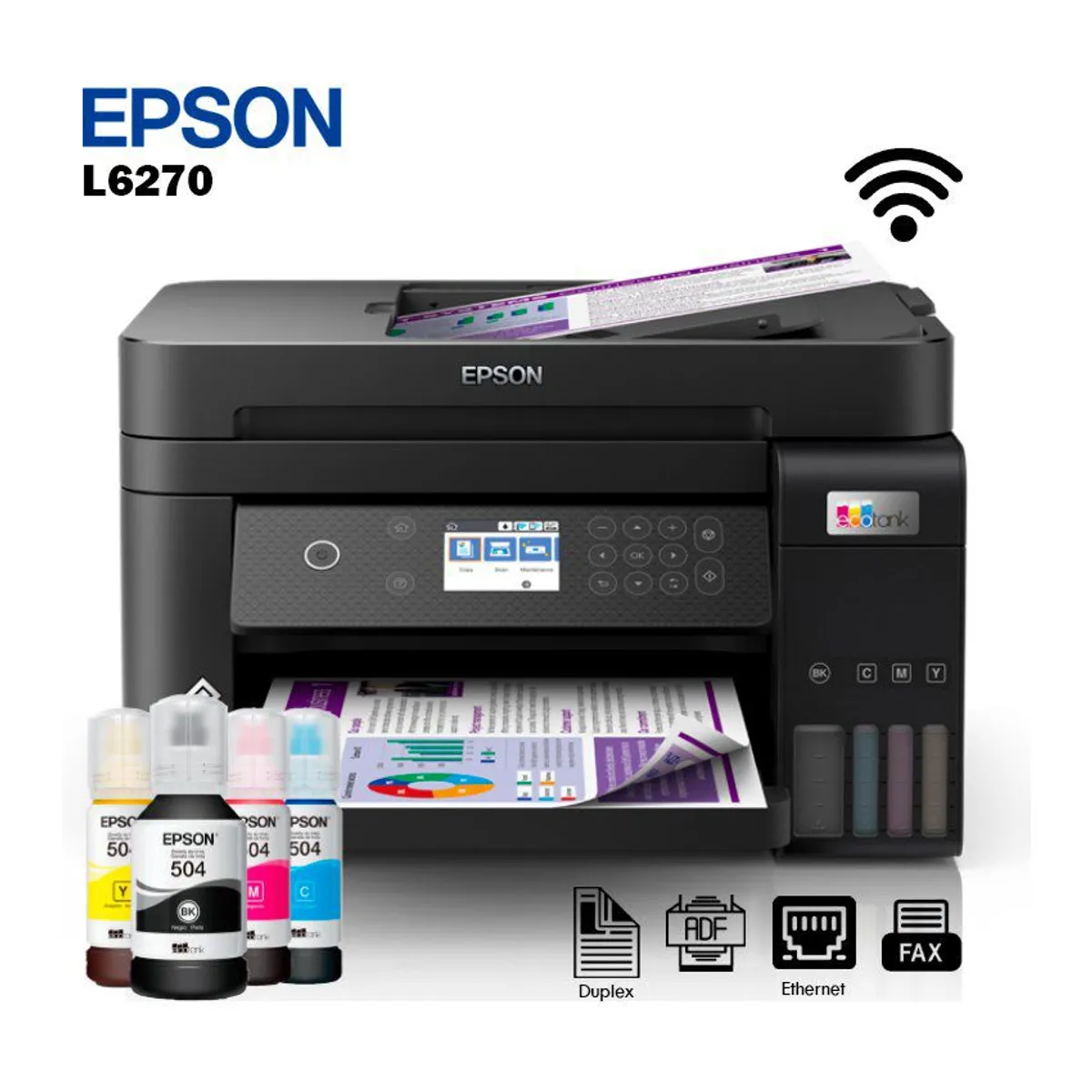EPSON - Impresora Epson Ecotank L6270 Multifuncional Duplex Wifi  ADF  Red