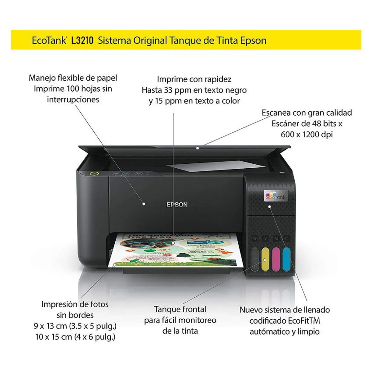 EPSON - Impresora Epson Ecotank L3210 Multifuncional USB