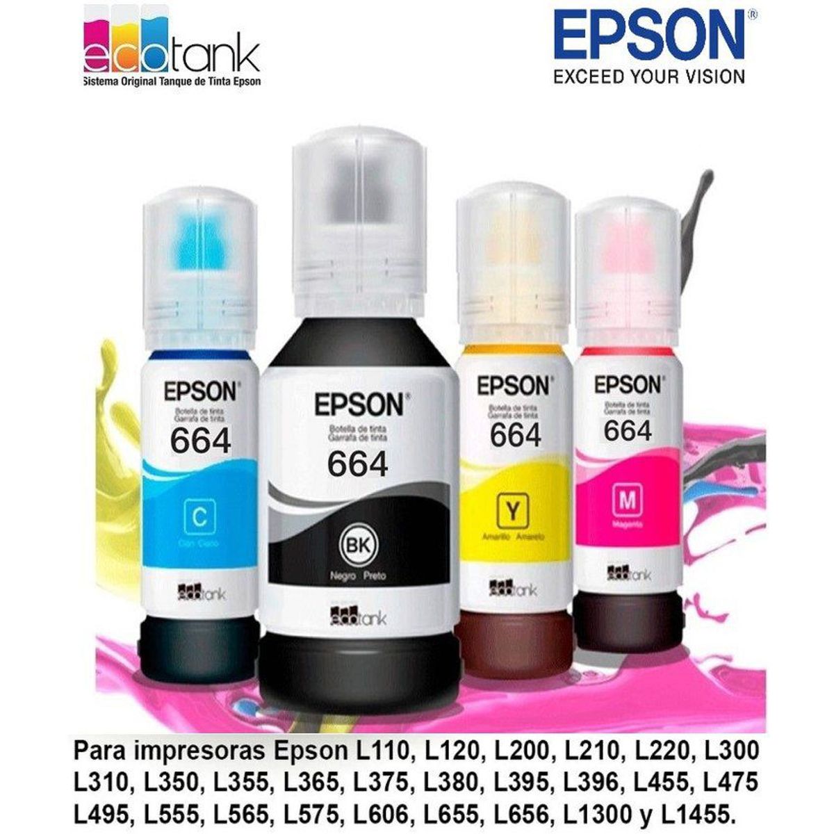 EPSON - Juego De Tintas Originales Epson 664 Para Serie L De Epson