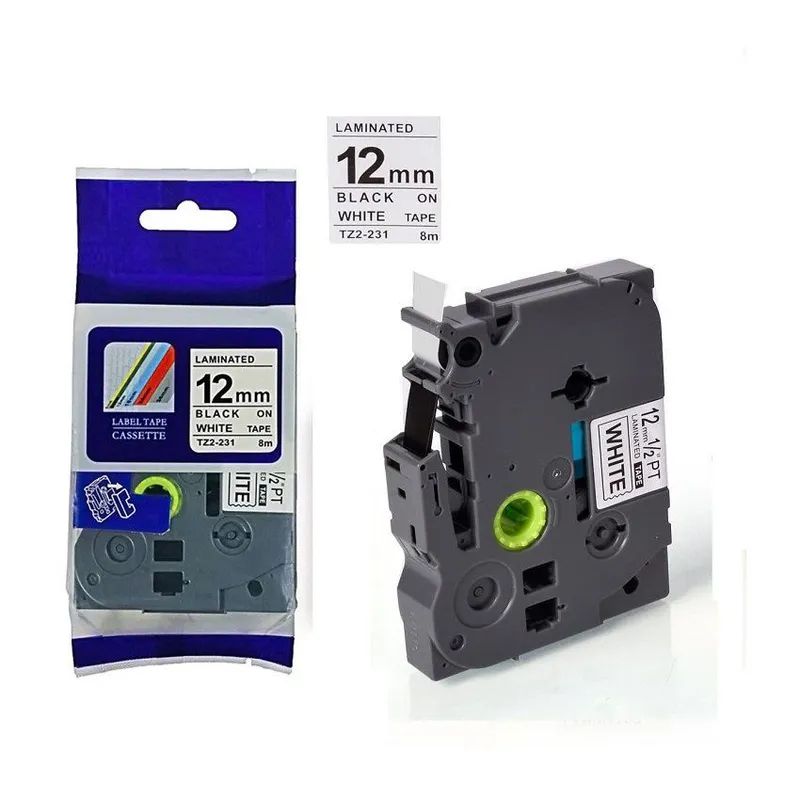 GENERICO - Tz2-231  Cinta Compatible Brother P-touch TZE-231, 12mm Negro Blanco