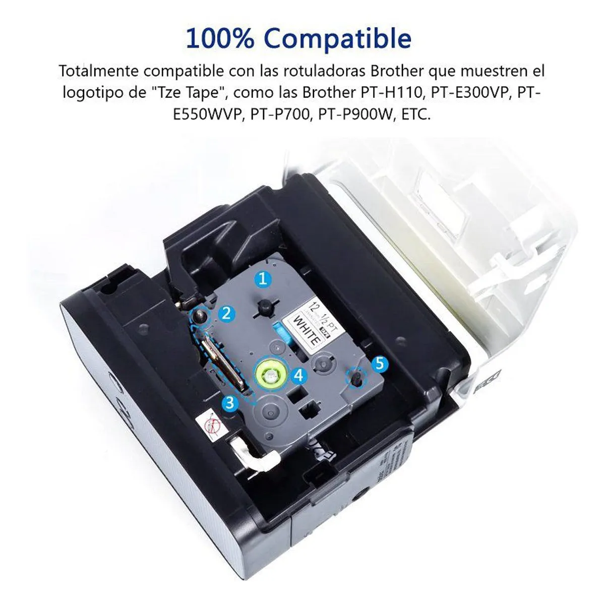 GENERICO - Tz2-231  Cinta Compatible Brother P-touch TZE-231, 12mm Negro Blanco