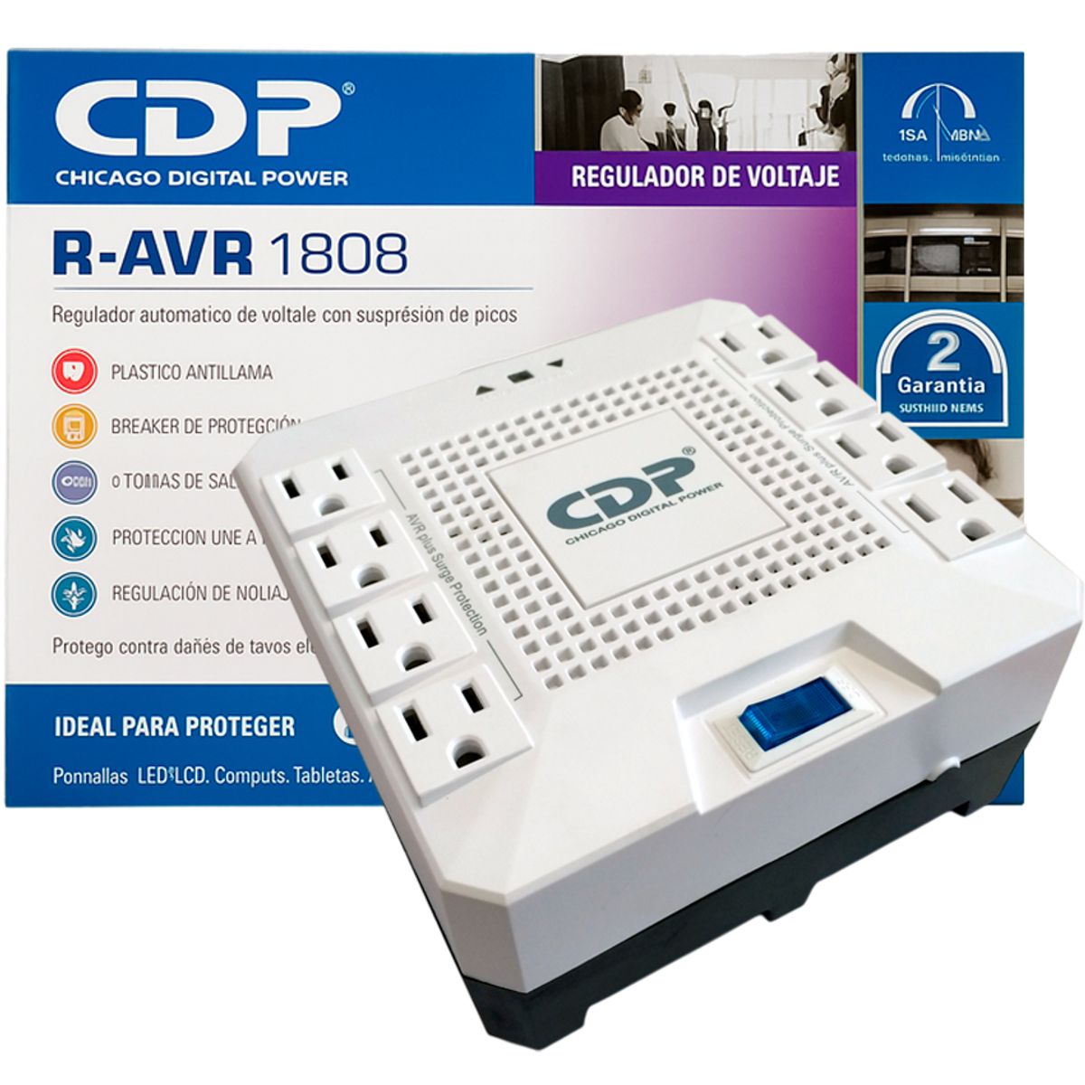 CDP - Estabilizador CDP R-AVR1808i Pro 1800va / 1000w, 8 salidas