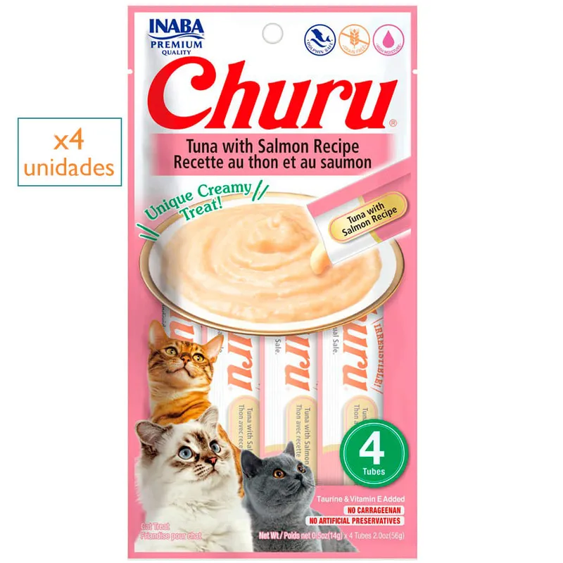 MOR - Churu Atún con Salmón Snack Húmedo para Gatos