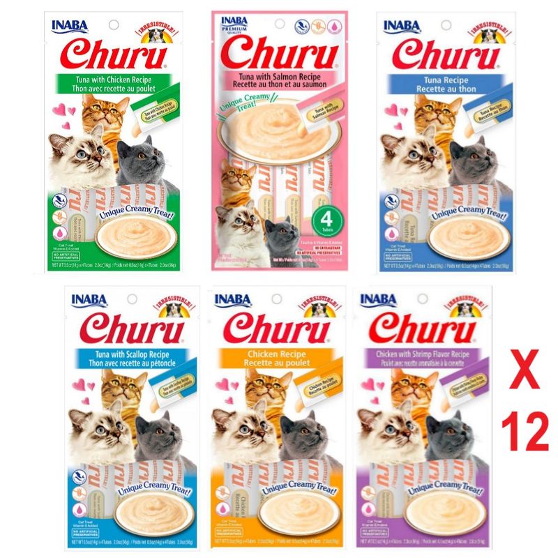 MOR - Churu Snack Húmedo para Gatos Megapack Mix x 12