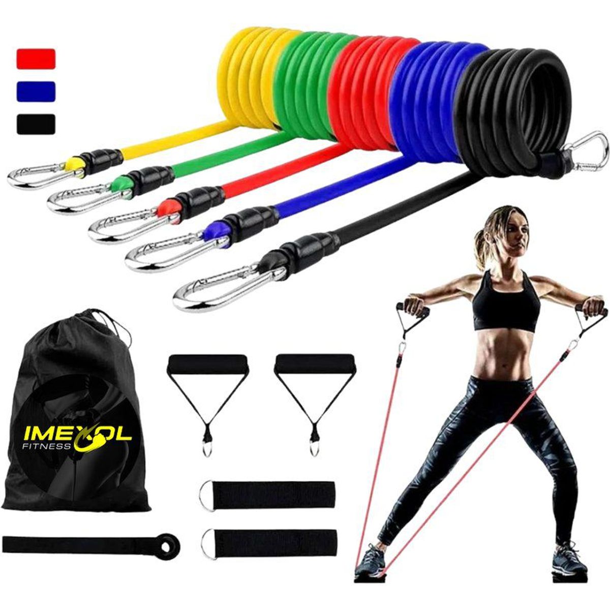 GENERICO - Bandas elásticas de resistencia entrenamiento fitness 100lb