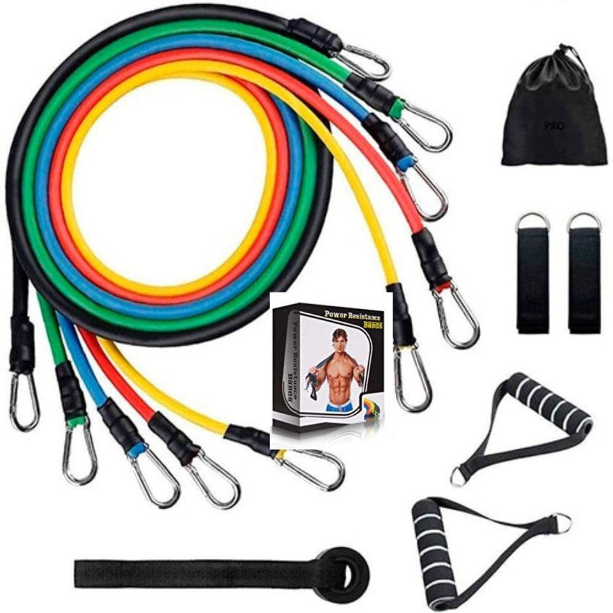 GENERICO - Bandas elásticas de resistencia entrenamiento fitness 100lb