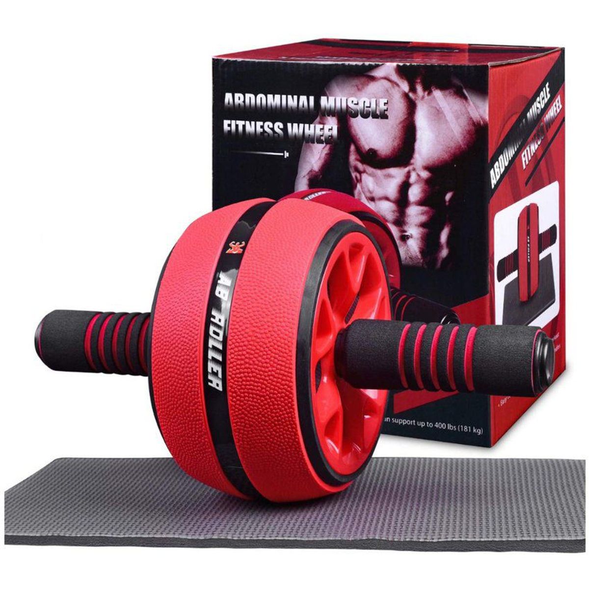 GENERICO - Combo fit ab roller+ mat 10mm+ barra push up