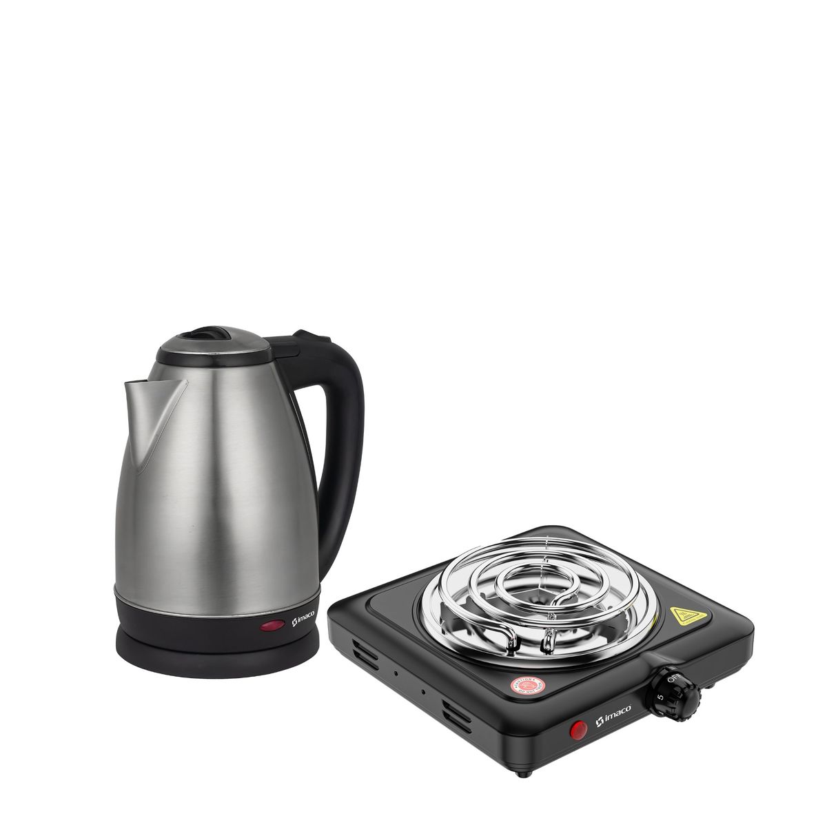IMACO - Combo Cocina elect de mesa 1 hornilla + Hervidor 1.8 Litros Imaco