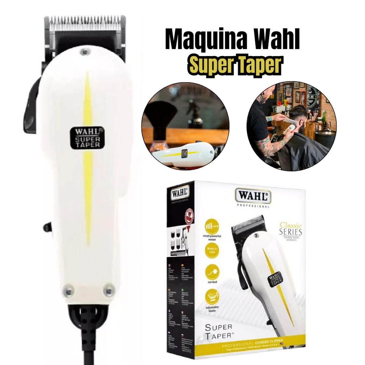 WAHL - Maquina de Cortar Cabello Wahl Super Taper Profesional - USA