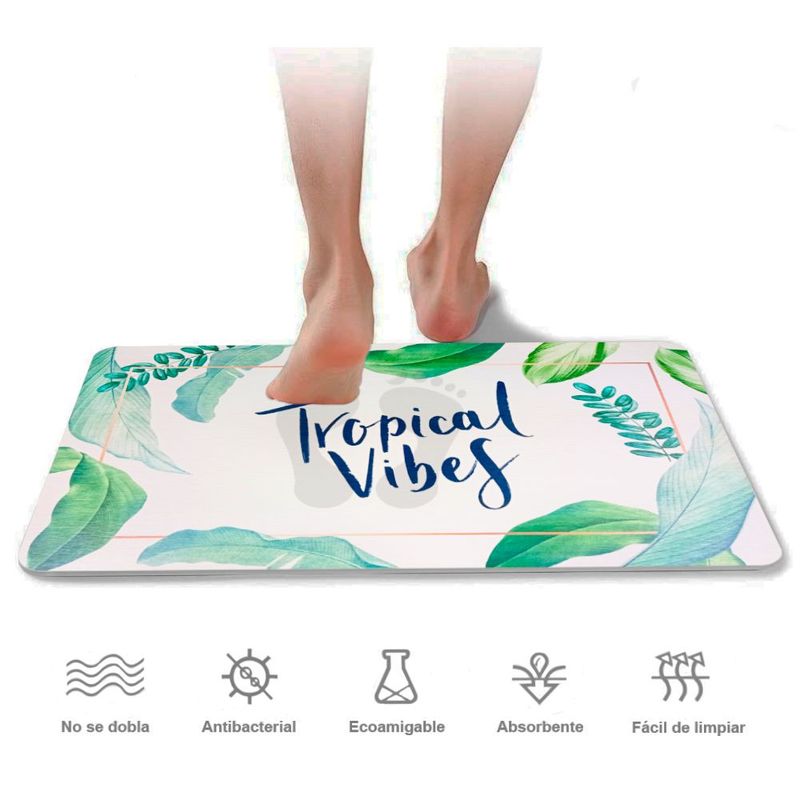 KELLER - Piso Alfombra Super Absorbente Secado Rápido Antideslizante RC