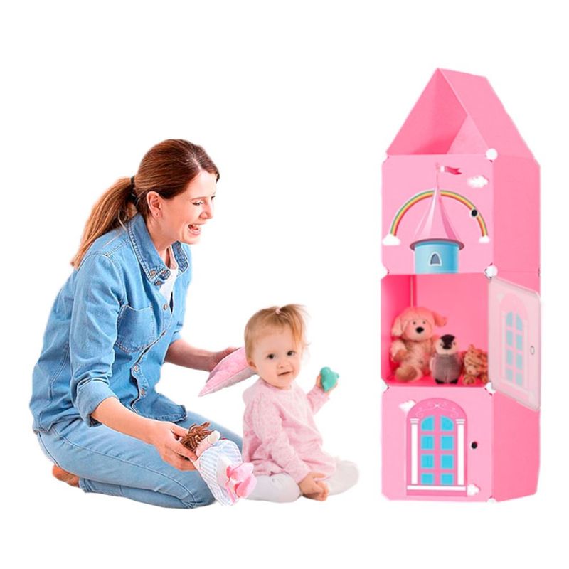 KELLER - Armario Infantil Castillo Modular Rosa