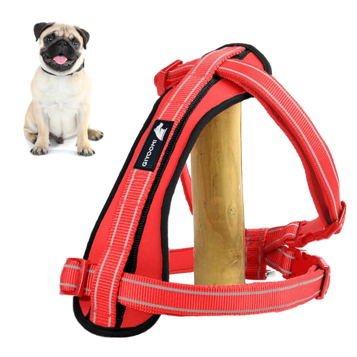 KELLER - Arnés Pechera Regulable para Perro Rojo