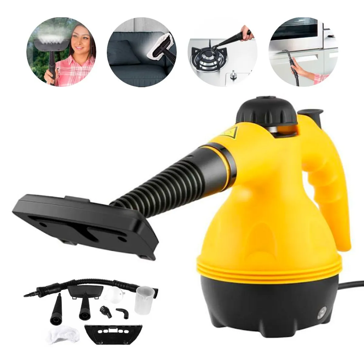 KELLER - Limpiador a Vapor Eléctrico Multifuncional 4 en 1