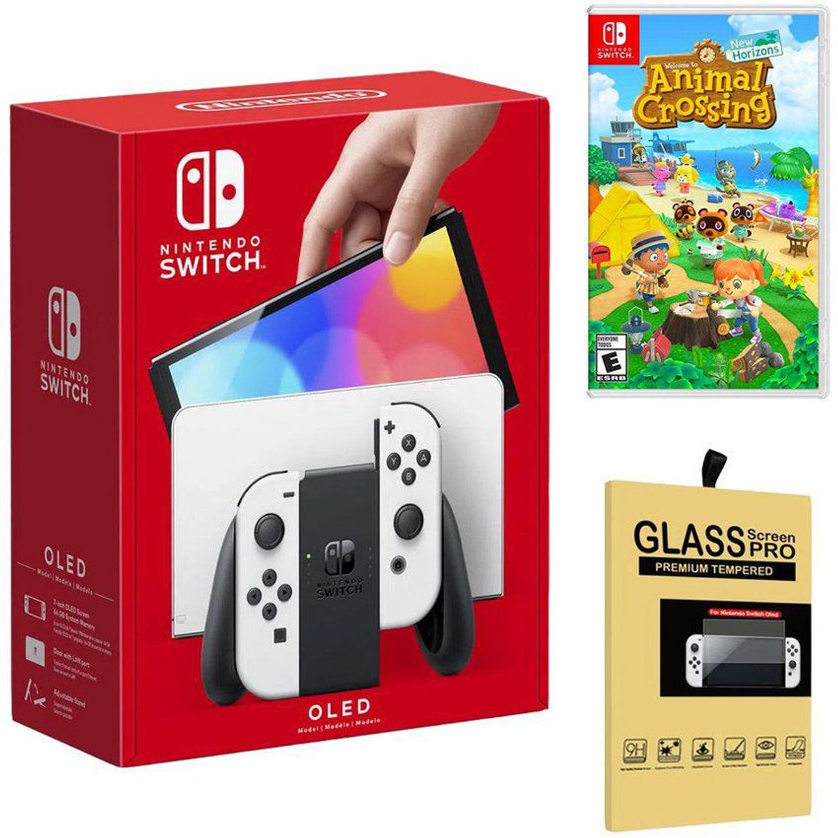 NINTENDO - Consola Nintendo Switch Oled Blanco  Animal Crossing  Mica.