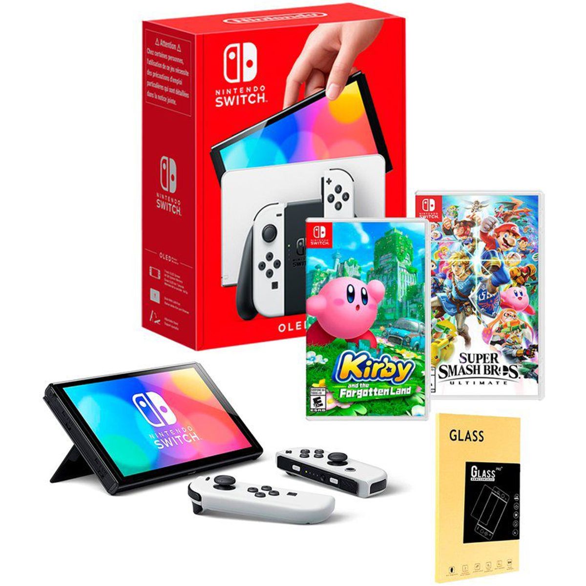 NINTENDO - Consola Nintendo Switch Oled B Kirby Forgotten Land Smash Bros Mica.