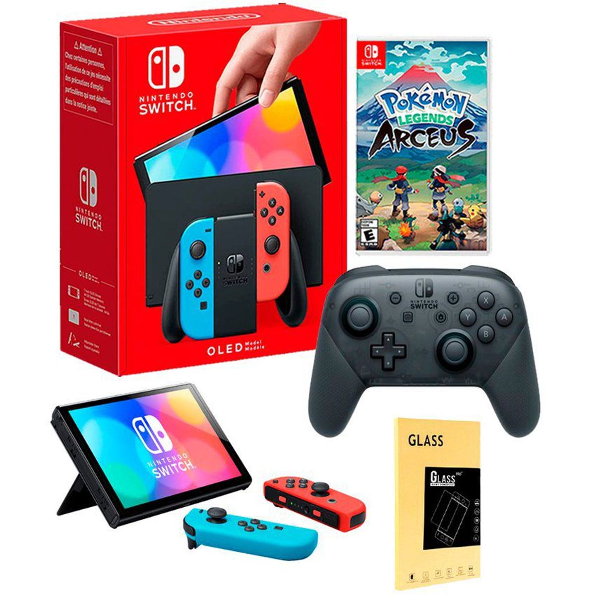 NINTENDO - Consola Nintendo Switch Oled Neon Pokemon Arcues Pro ControllerMica.