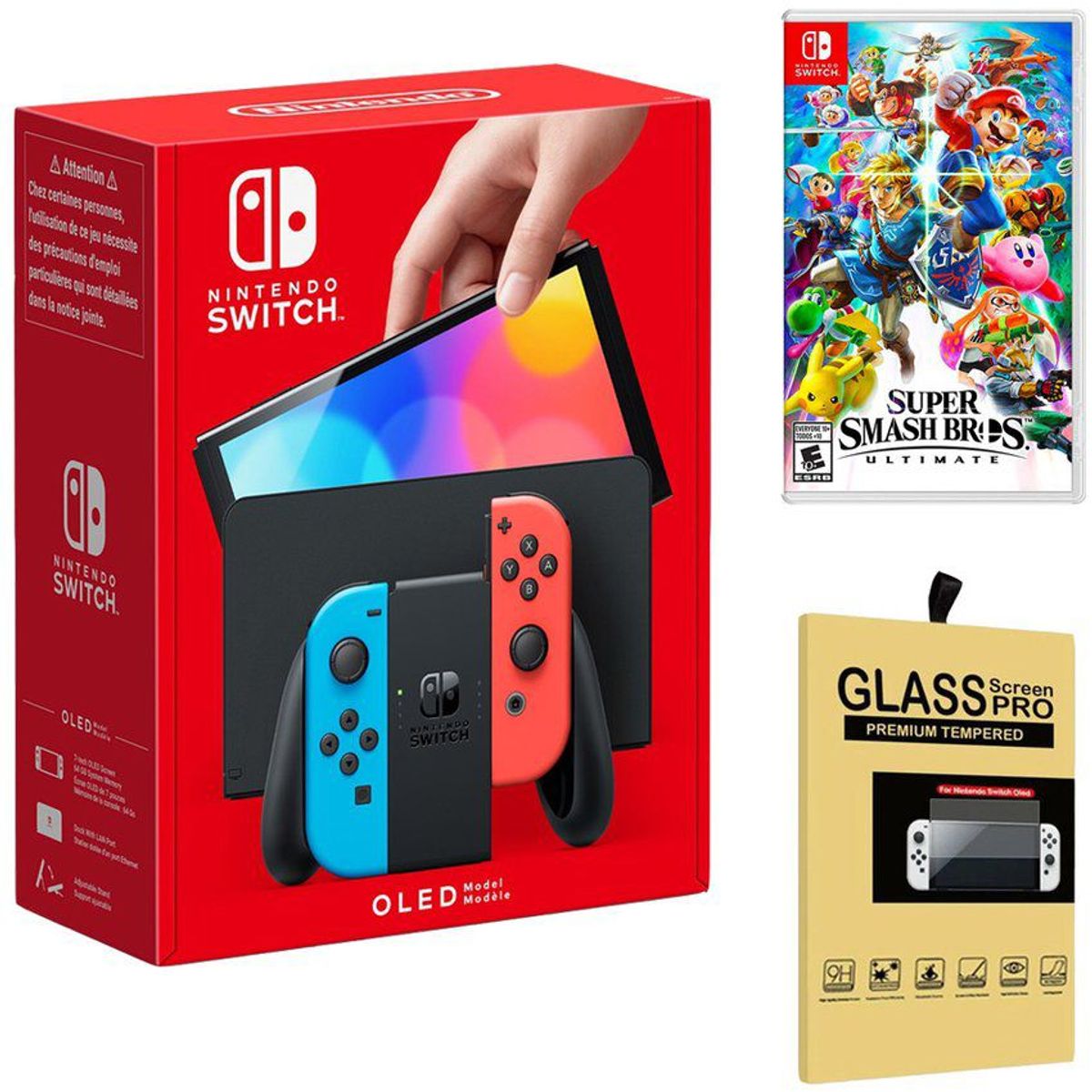 NINTENDO - Consola Nintendo Switch Oled Neón  Super Smash Bros  Mica.