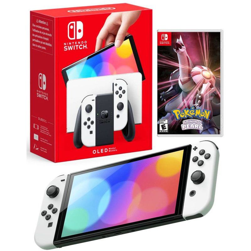 NINTENDO - Consola Nintendo Switch Oled Blanca  Pokemon Pearl.
