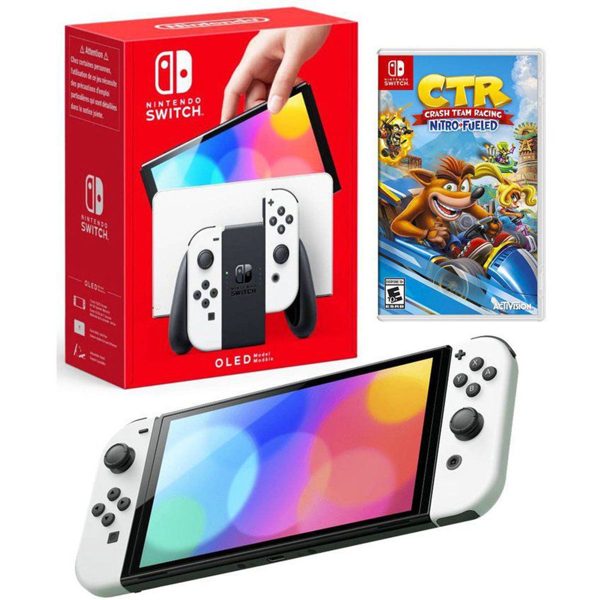 NINTENDO - Consola Nintendo Switch Oled Blanco  Crash Team Racing.