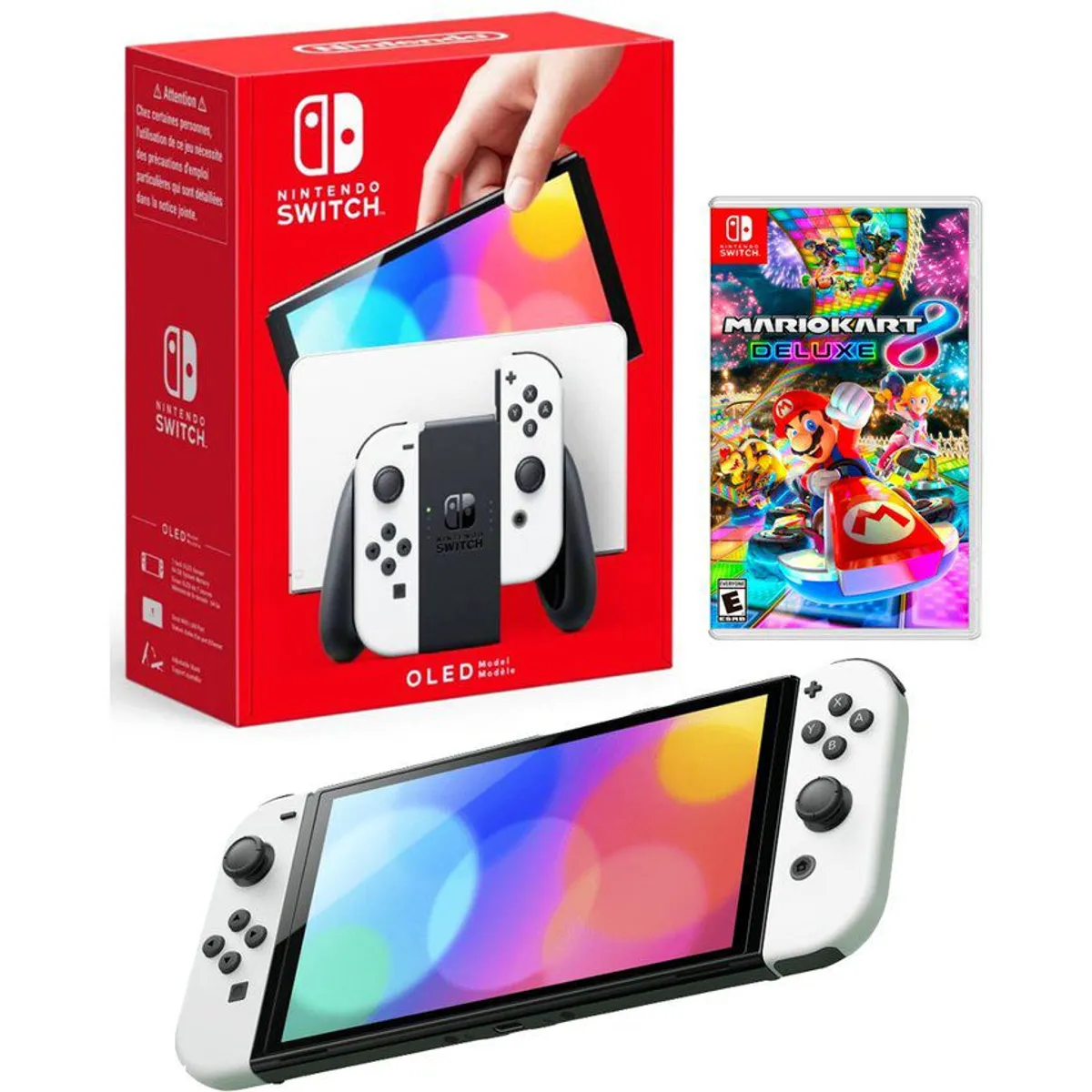 NINTENDO - Consola Nintendo Switch Oled Blanco + Mario Kart 8 Deluxe.